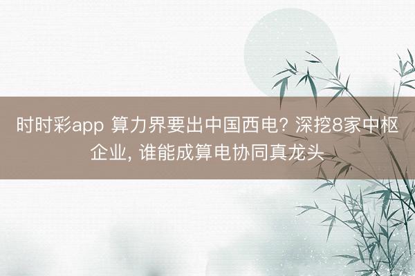 時時彩app 算力界要出中國西電? 深挖8家中樞企業, 誰能成算電協同真龍頭